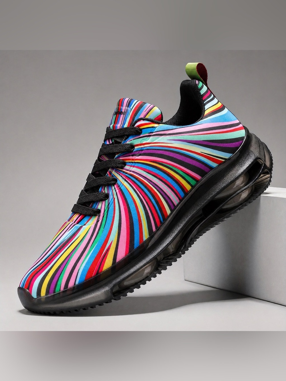 Multicolor Rainbow Stripe Women's Sneakers - Lightweight NWT